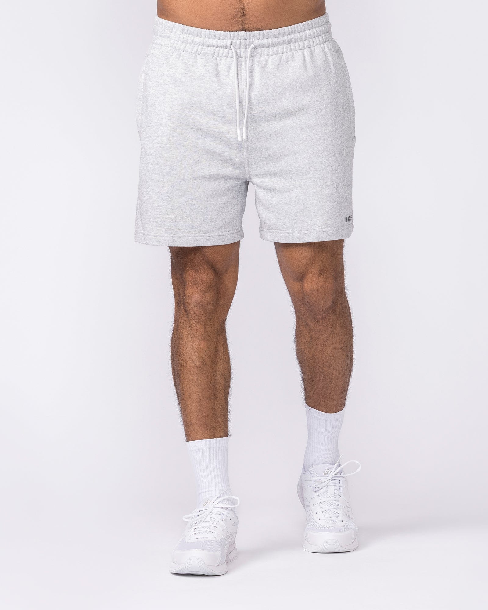 Essential Sweat 5" Shorts Grey Marl - Muscle Nation men's sweat shorts, view 3