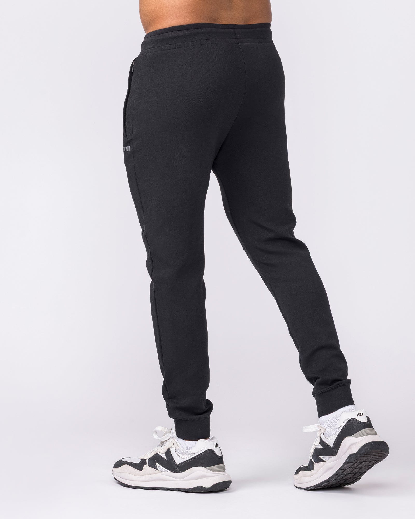 Essential Tech Pants Black - Muscle Nation men's trackpants, view 2