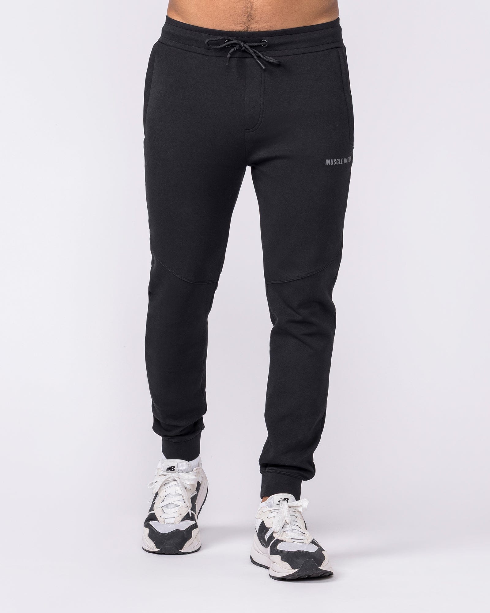 Essential Tech Pants Black - Muscle Nation men's trackpants, view 3