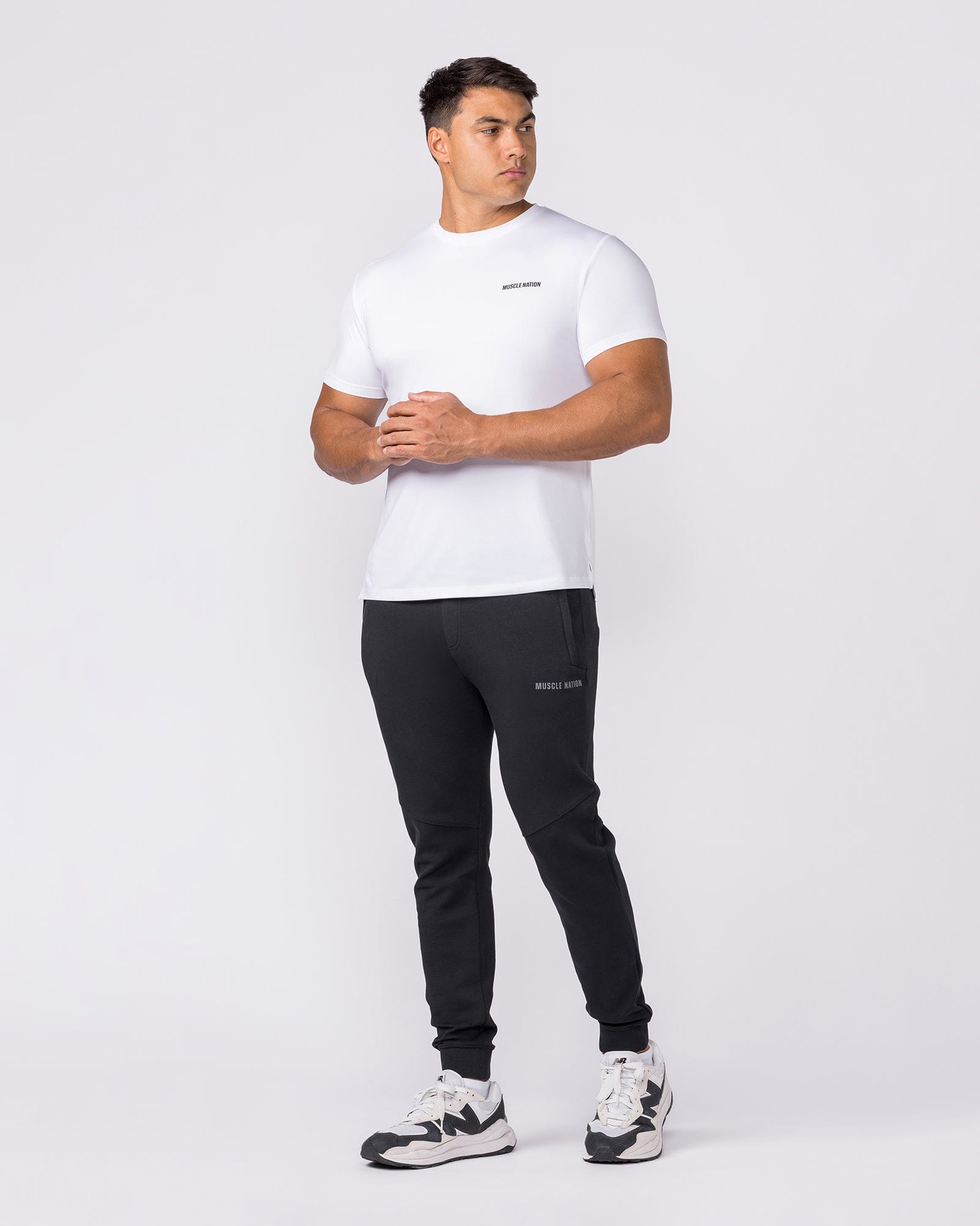 Essential Tech Pants Black - Muscle Nation men's trackpants, view 6