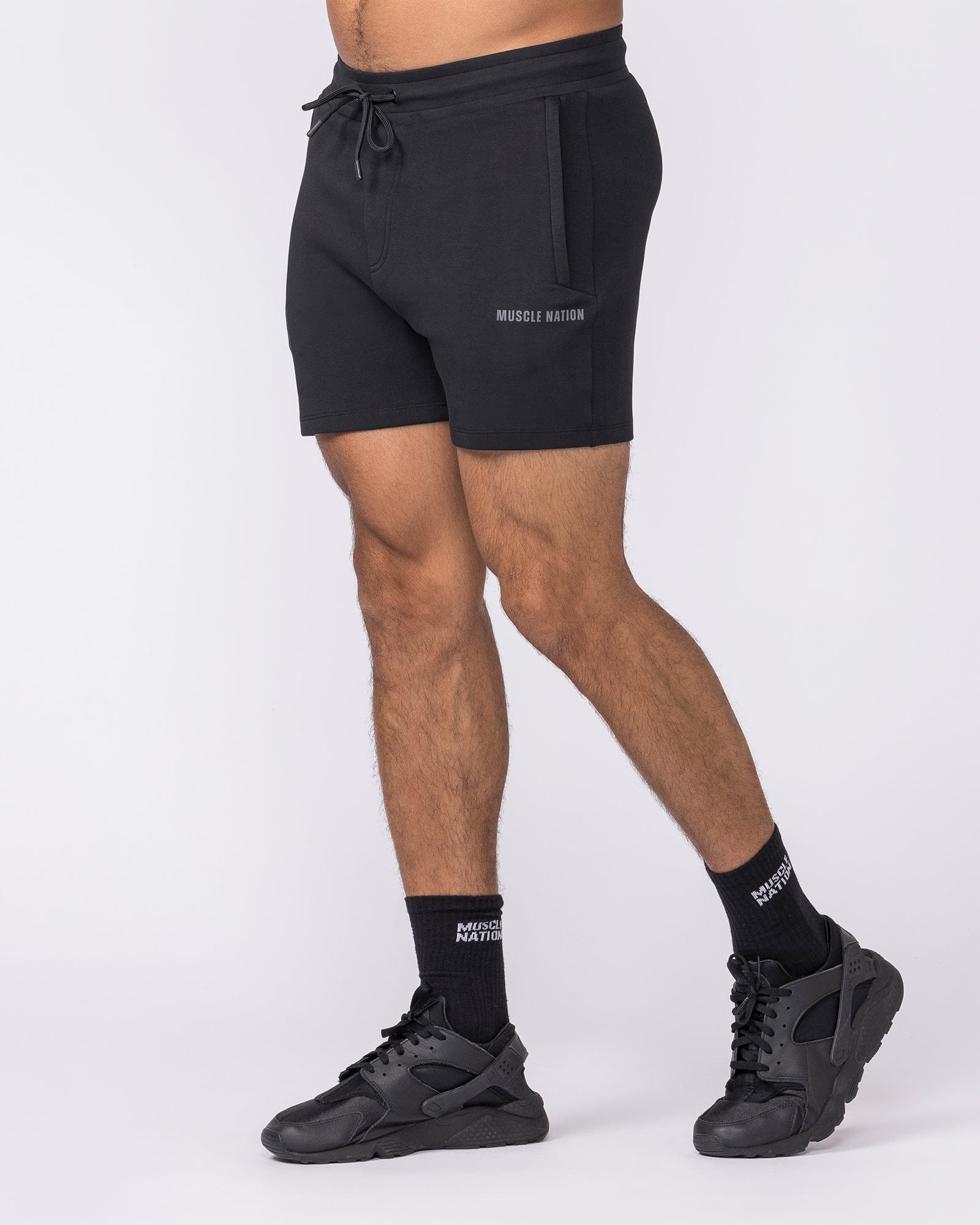 Essential Tech Shorts Black - Muscle Nation men's gym shorts, view 4