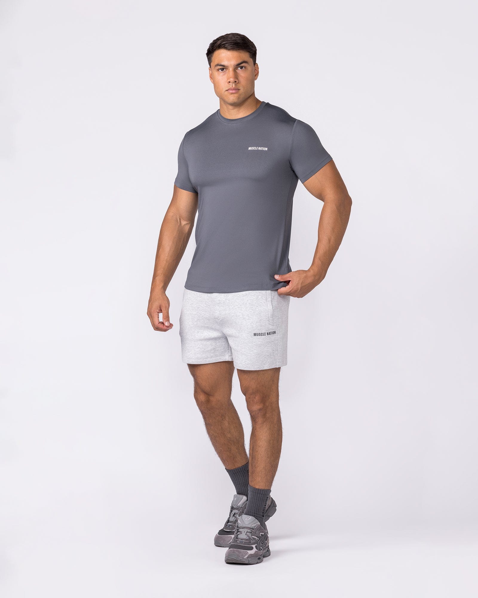 Essential Tech Shorts - Grey Marl