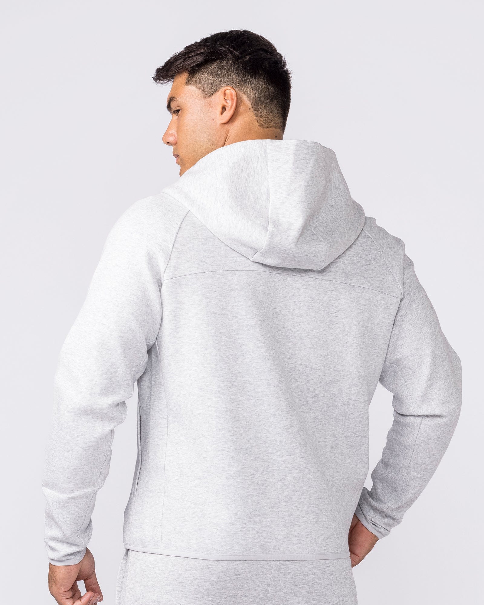 Essential Tech Zip Hoodie - Grey Marl