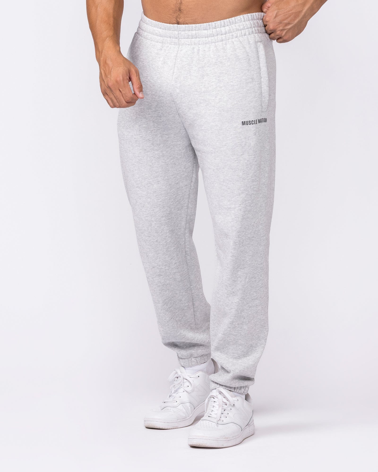 Essential Trackies Grey Marl - Muscle Nation men's trackpants