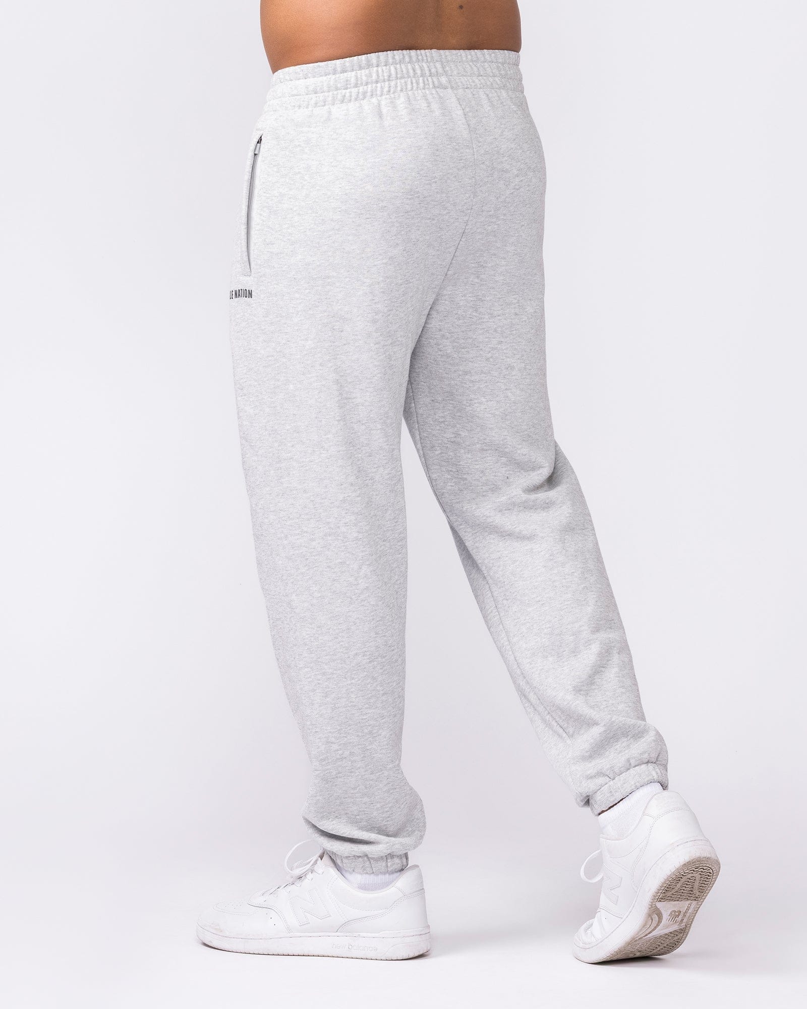 Essential Trackies Grey Marl - Muscle Nation men's trackpants, view 2
