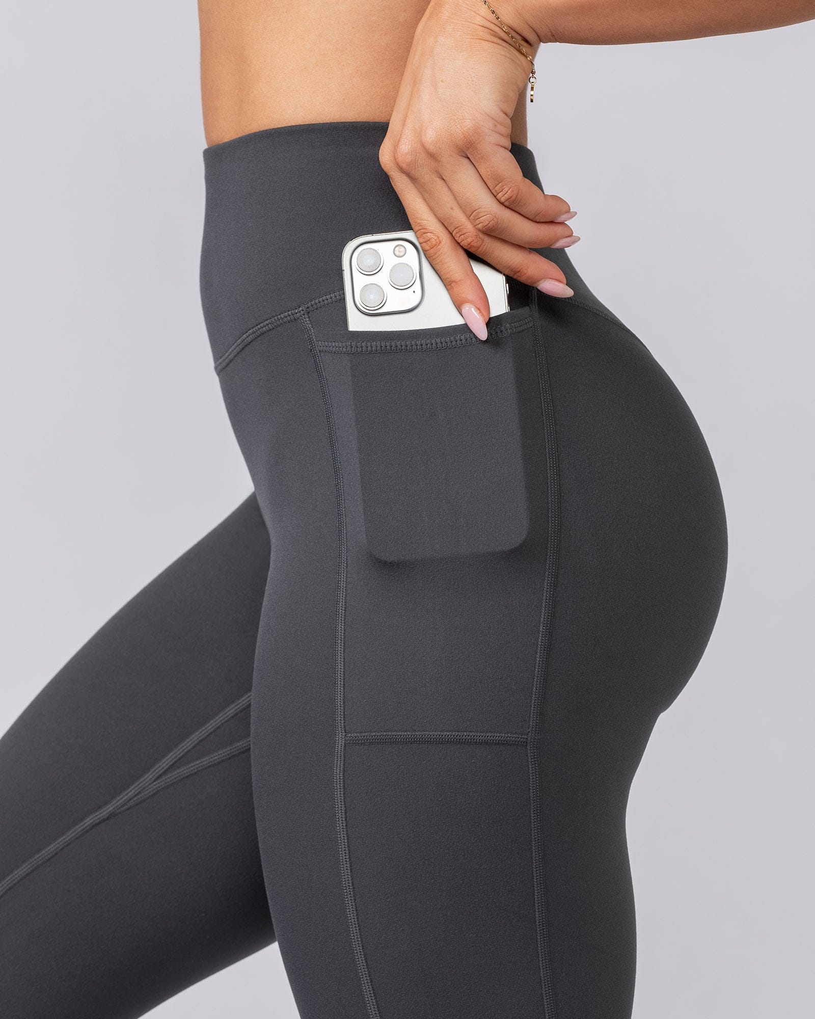 Everyday Pocket Ankle Length Leggings Granite - Muscle Nation women's leggings, view 3