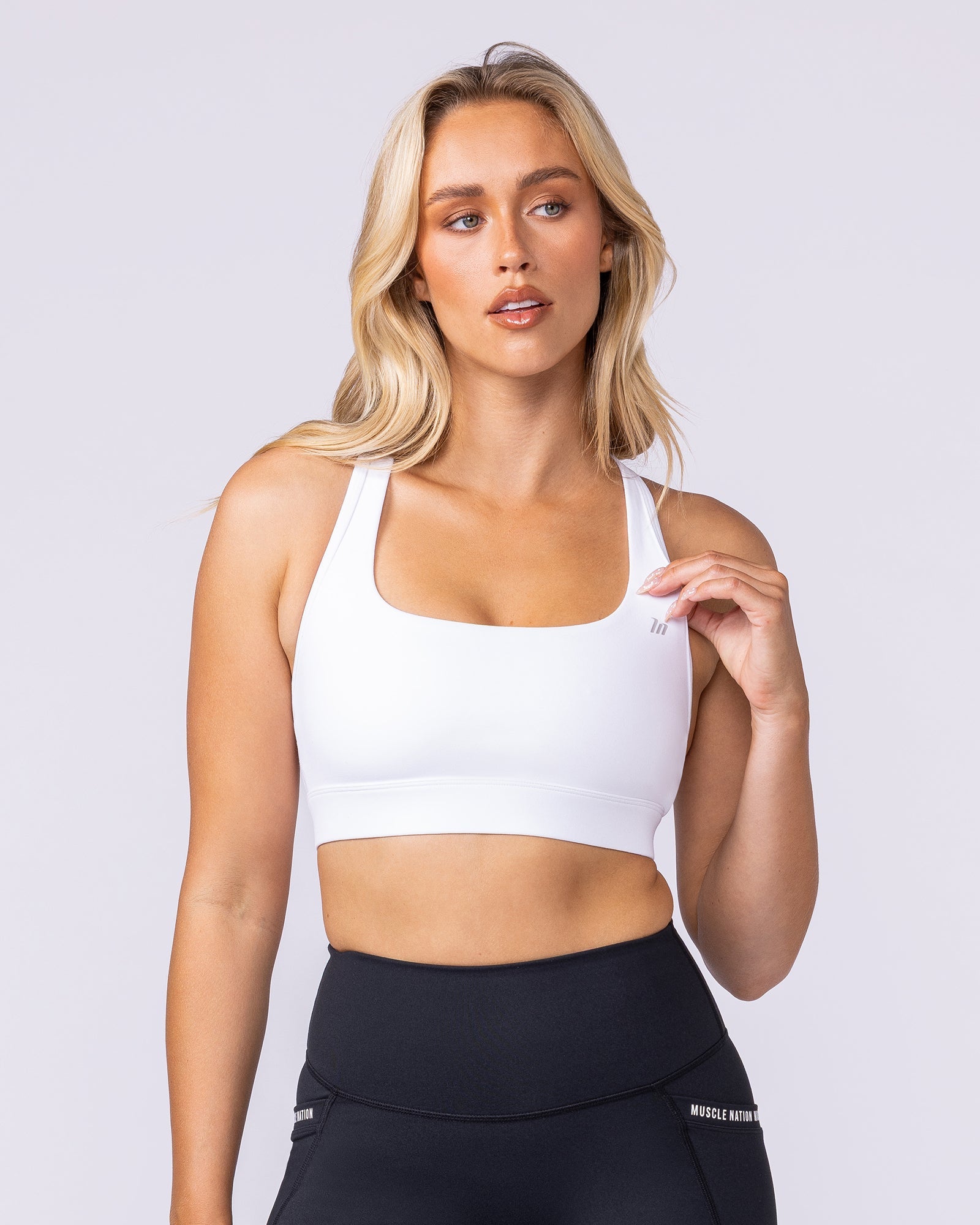 Everything Bra White - Muscle Nation women's sports bra, view 3