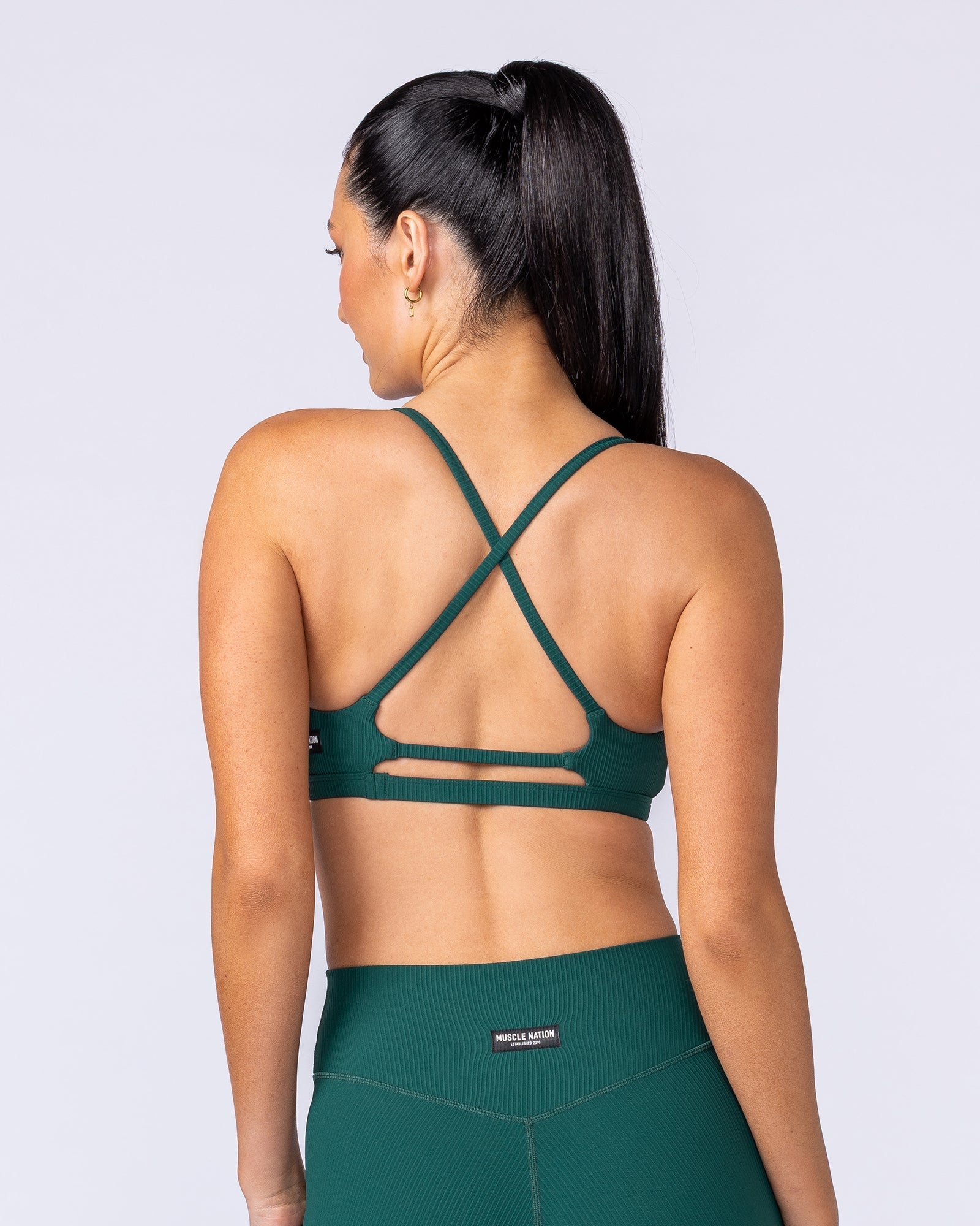 Fantasy Rib Bralette Evergreen - Muscle Nation women's bralette, view 4