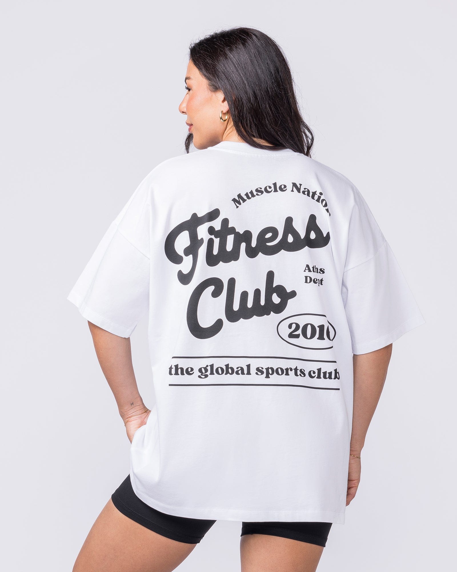 Fizz Oversized Tee White - Muscle Nation women's gym tee