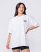Fizz Oversized Tee White - Muscle Nation women's gym tee, view 2