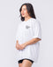 Fizz Oversized Tee White - Muscle Nation women's gym tee, view 3