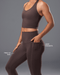 Unrivalled Everyday Pocket Ankle Leggings Cola - Muscle Nation women's leggings, view 2