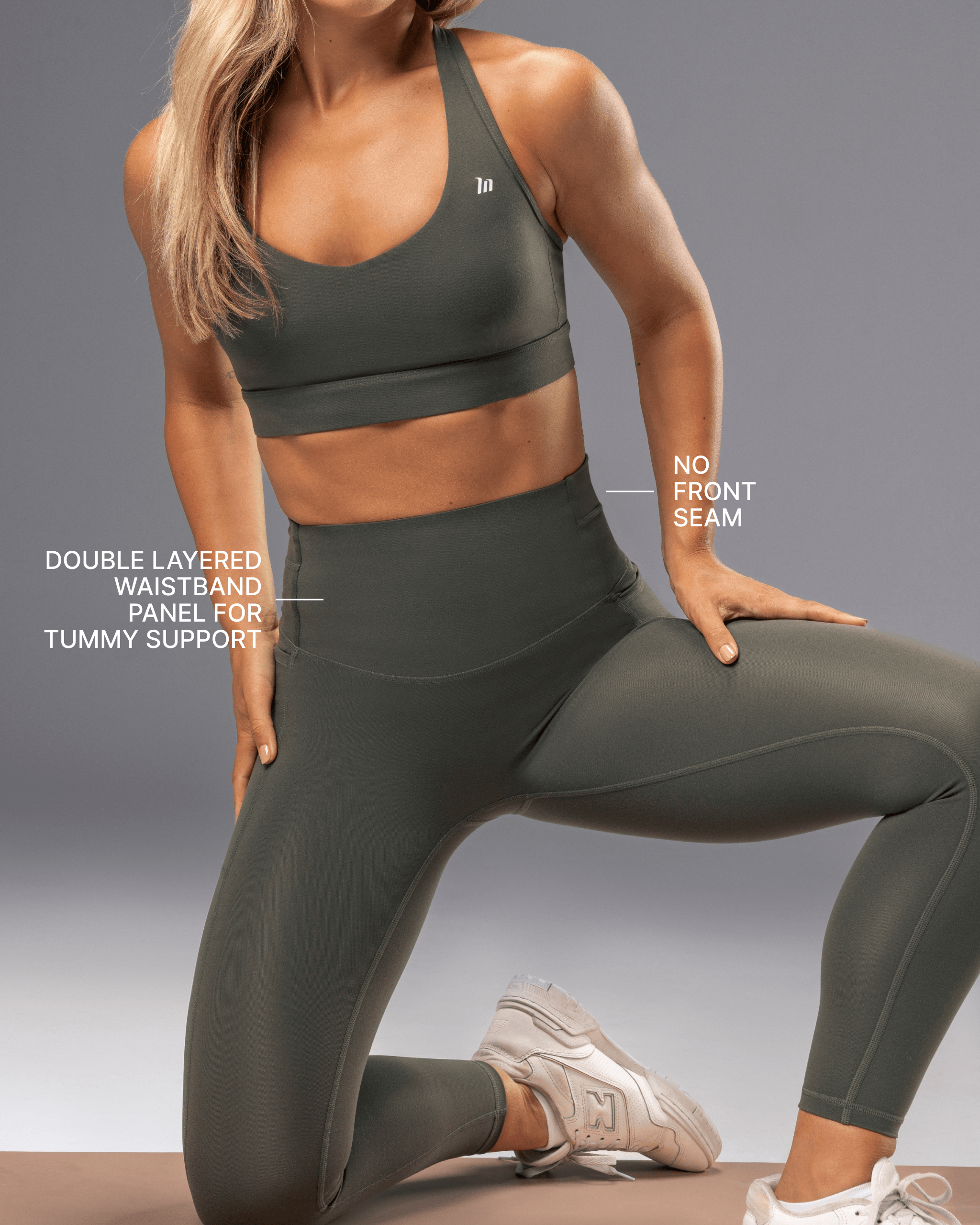 Unrivalled Everyday Pocket Ankle Leggings Eucalyptus - Muscle Nation women's leggings, view 3