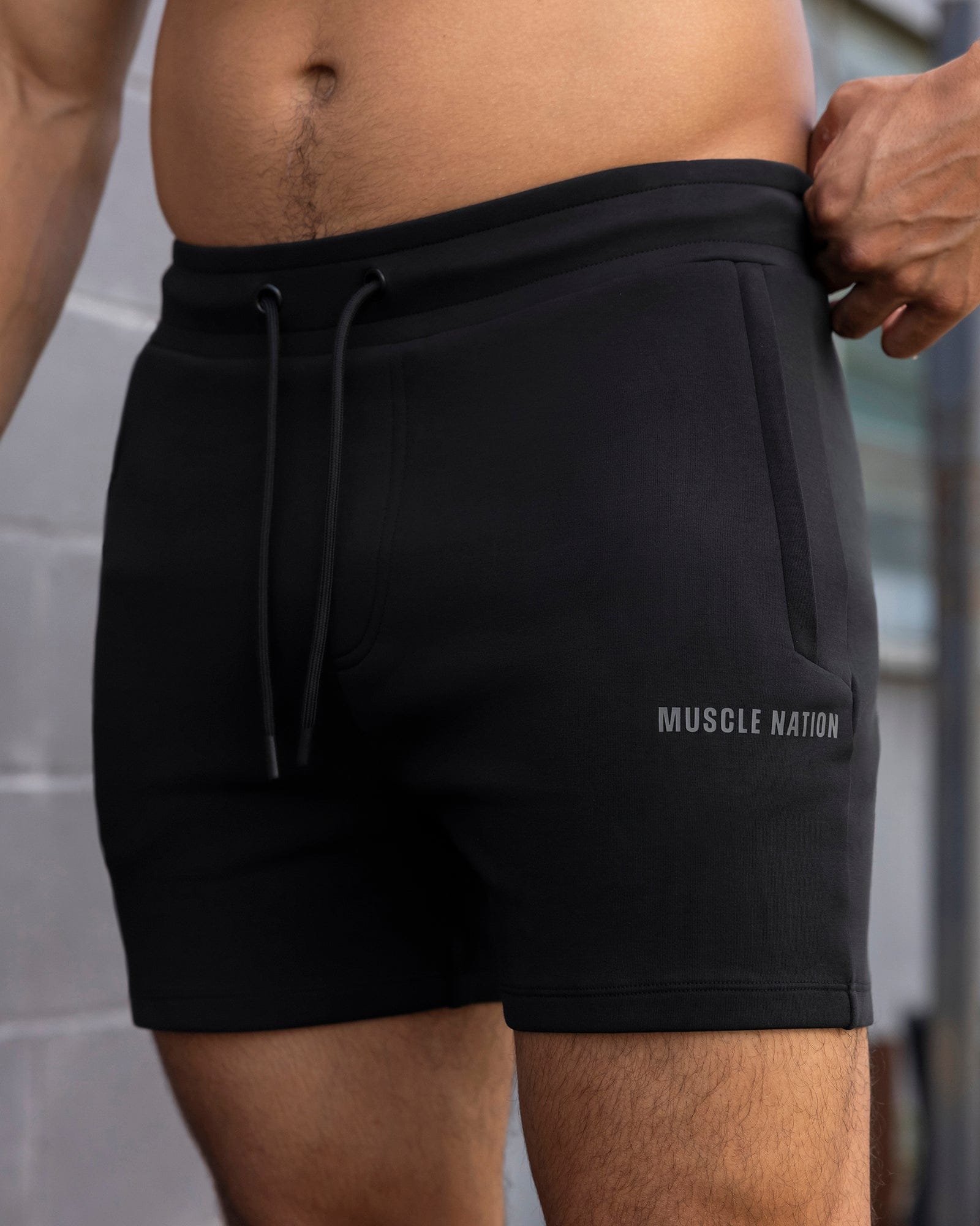 Essential Tech Shorts Black - Muscle Nation men's gym shorts