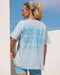 Kick-Start Oversized Tee Bluebell - Muscle Nation women's gym tee