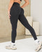 Aura Peachy Invisible Scrunch Ankle Leggings Black - Muscle Nation women's leggings