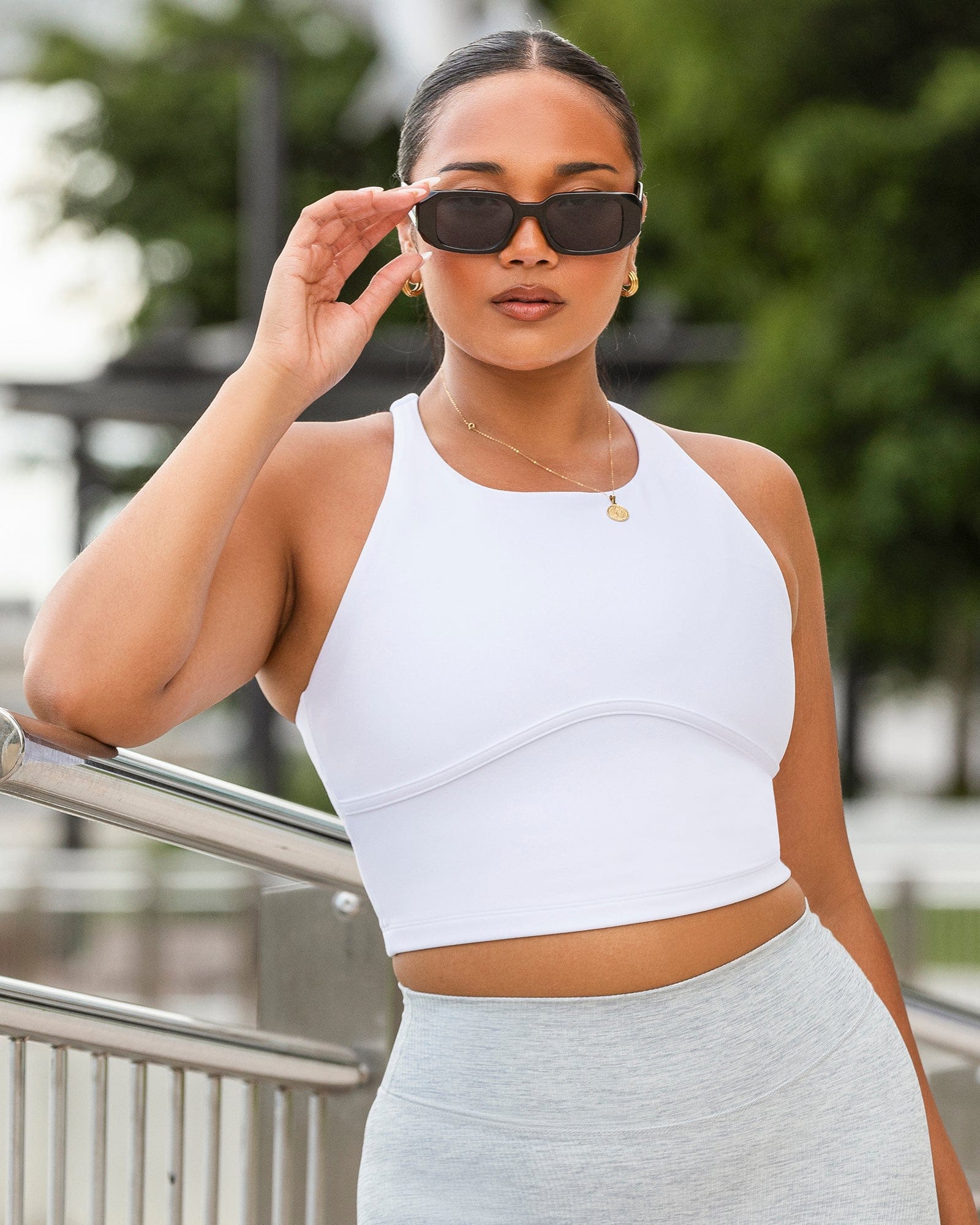 Limitless Cropped Active Tank White - Muscle Nation women's tank top