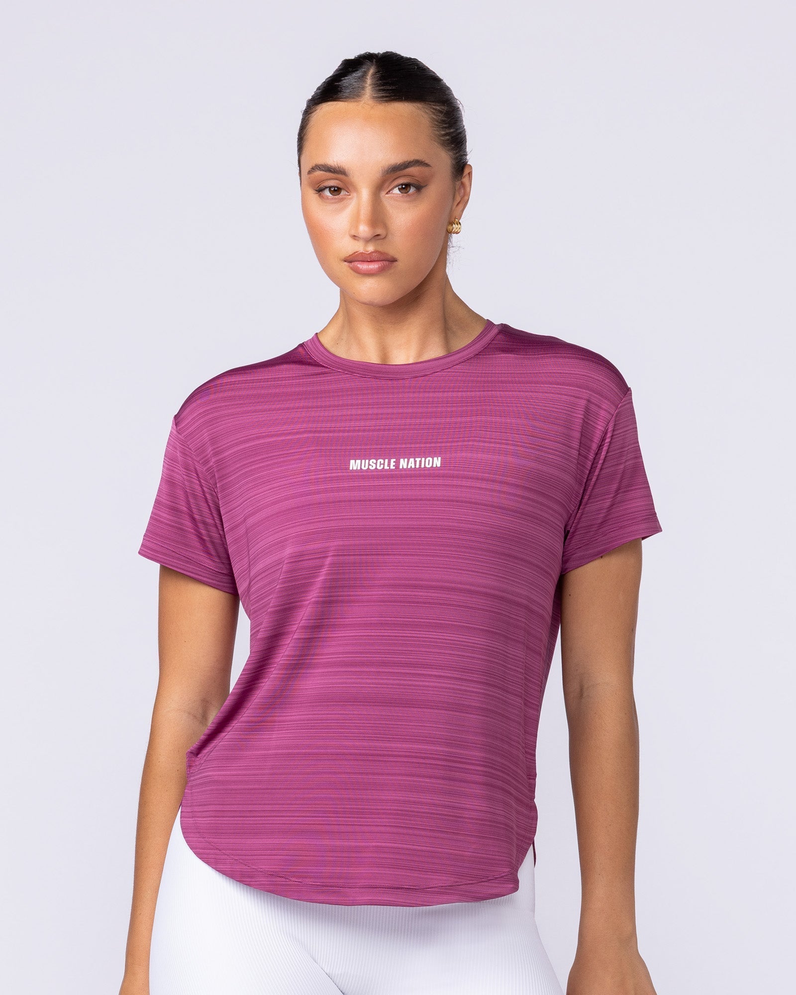 Ignite Training Tee Raspberry Quartz - Muscle Nation women's gym tee