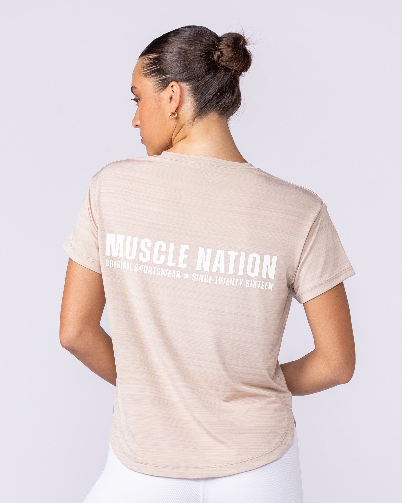 Ignite Training Tee Sand - Muscle Nation women's gym tee