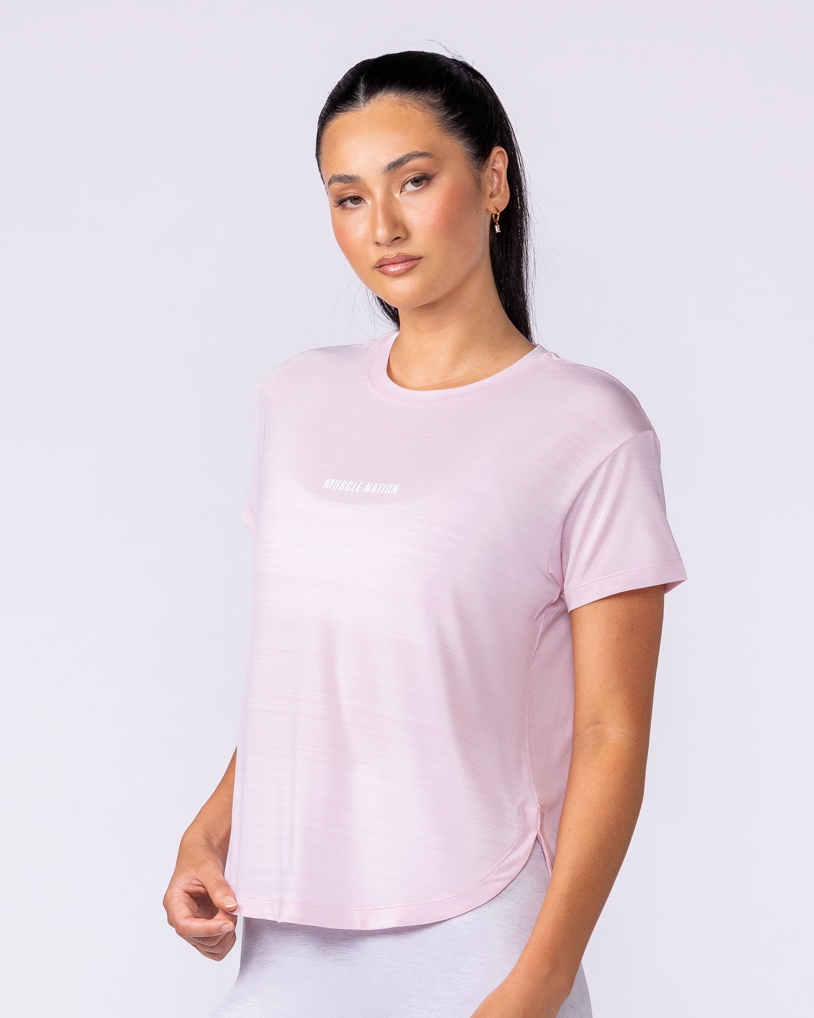 Ignite Training Tee Soft Pink - Muscle Nation women's gym tee, view 3