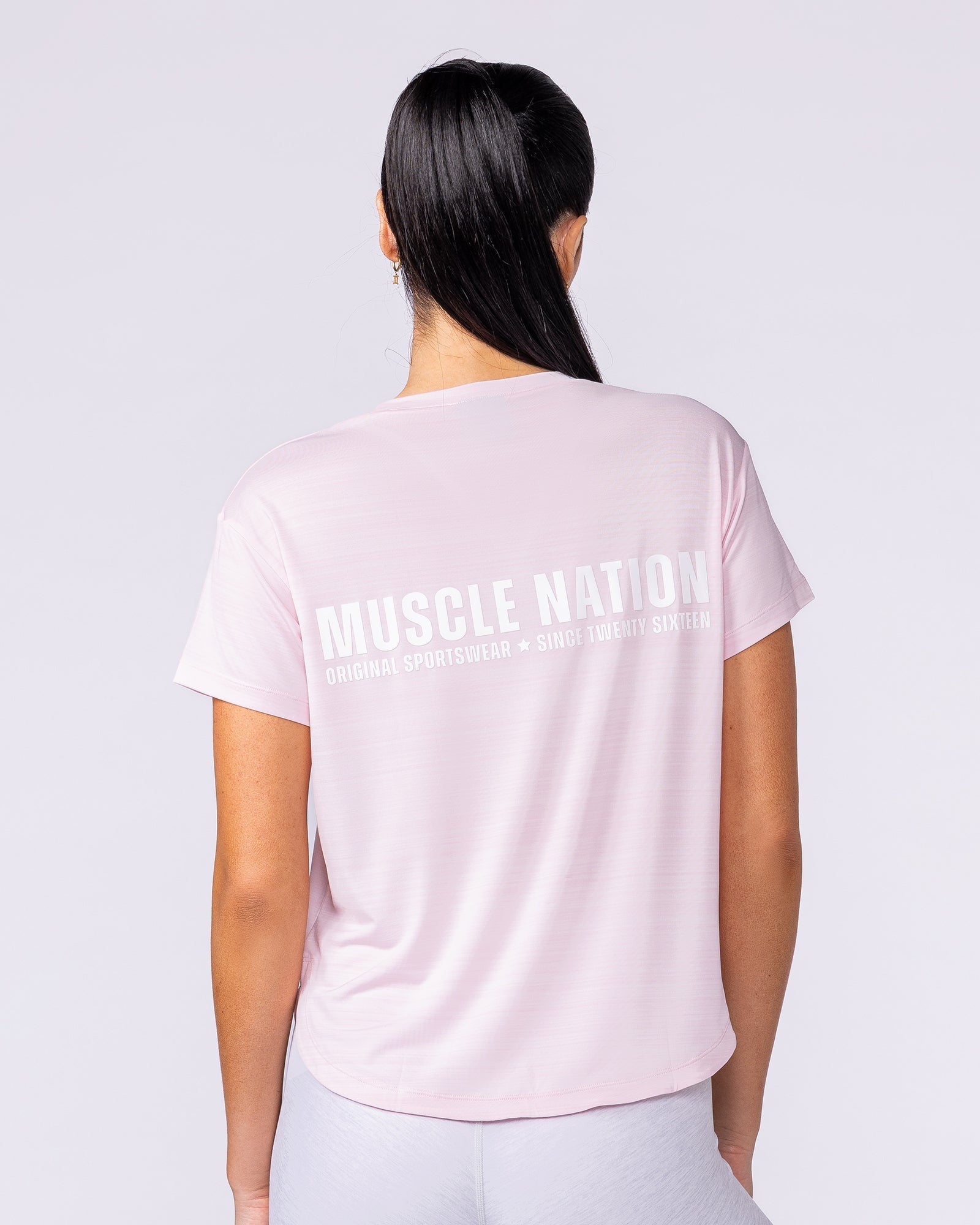 Ignite Training Tee Soft Pink - Muscle Nation women's gym tee, view 4