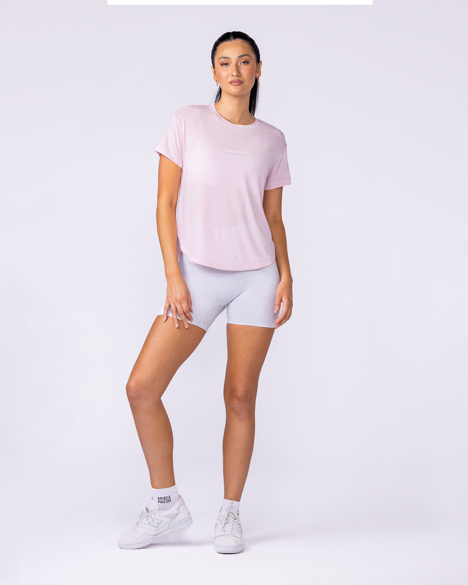 Ignite Training Tee Soft Pink - Muscle Nation women's gym tee, view 5