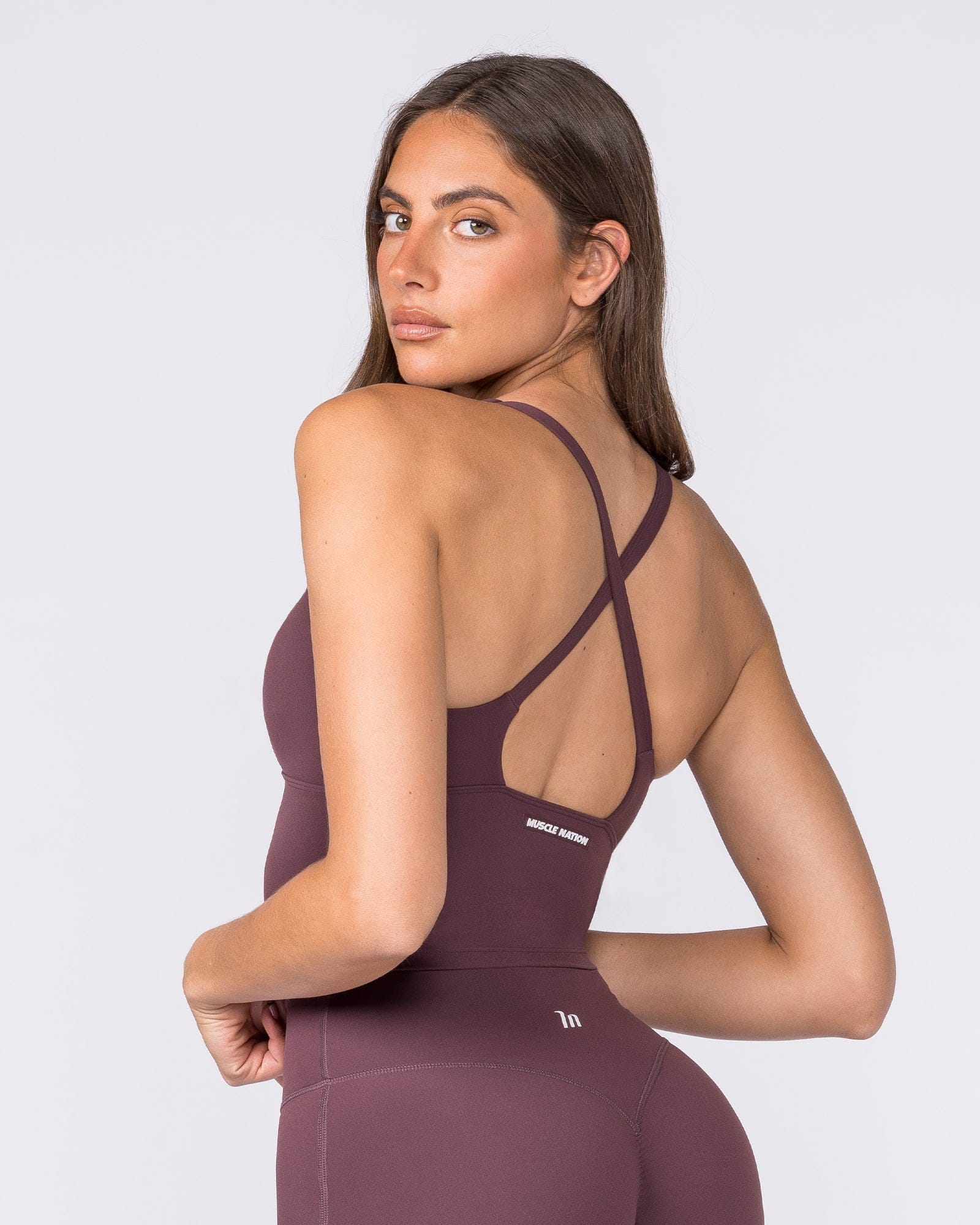 Influence Bra Tank Dark Cherry - Muscle Nation women's tank top, view 4