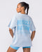 Kick-Start Oversized Tee Bluebell - Muscle Nation women's gym tee, view 4