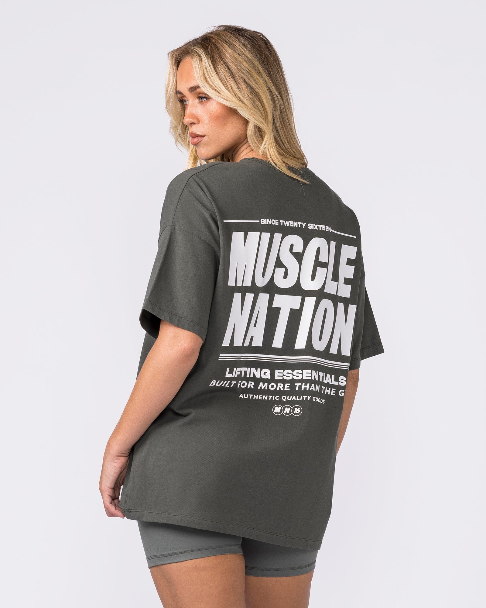 Kick-Start Oversized Tee Dark Botanica - Muscle Nation women's gym tee