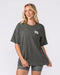 Kick-Start Oversized Tee Dark Botanica - Muscle Nation women's gym tee, view 2
