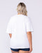 Lemon Squeezy Oversized Tee White - Muscle Nation women's gym tee, view 5
