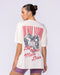 Less Panic More Disco Oversized Tee Travertine - Muscle Nation women's gym tee, view 3