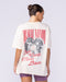 Less Panic More Disco Oversized Tee Travertine - Muscle Nation women's gym tee, view 5