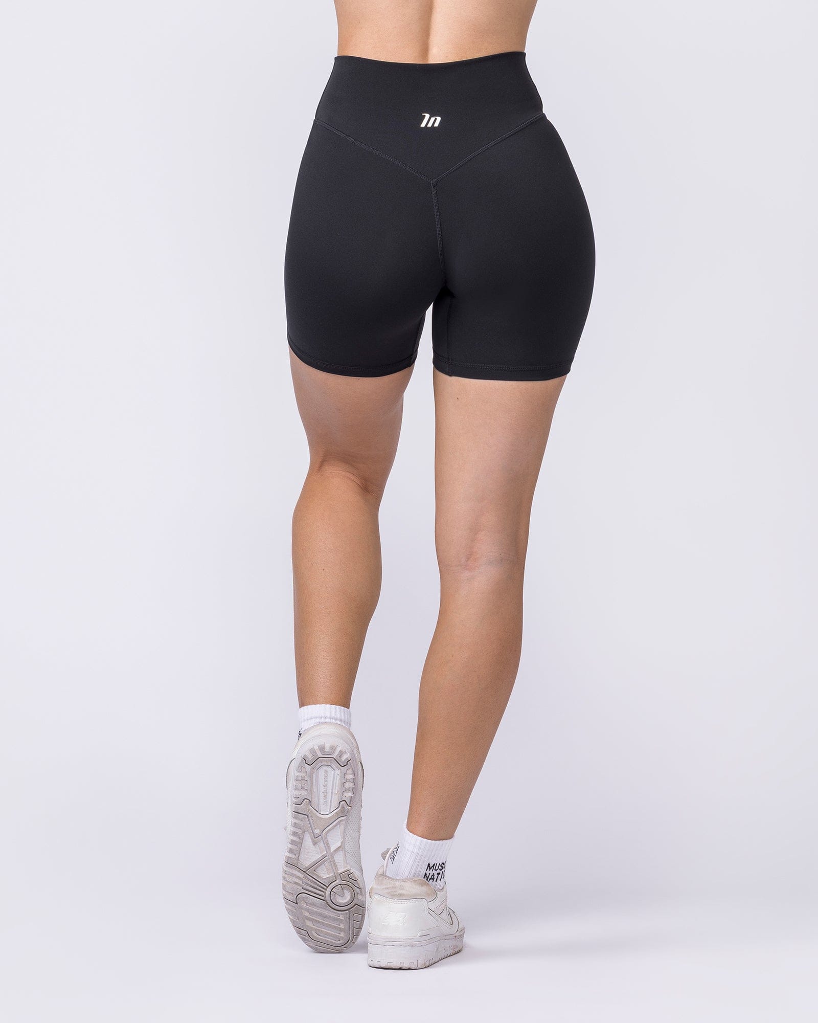 Liberty High Rise Bike Shorts Black - Muscle Nation women's bike shorts, view 4