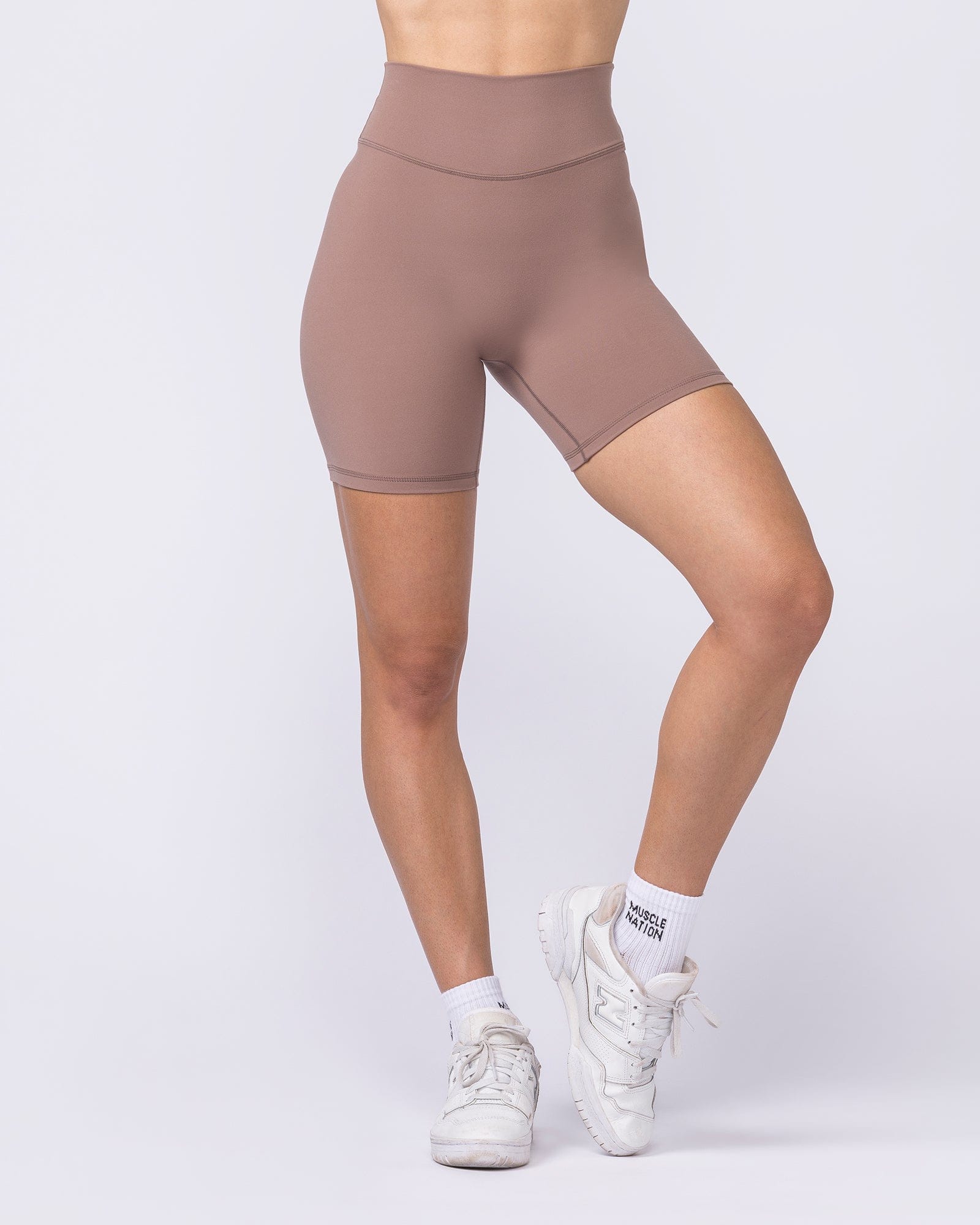 Liberty High Rise Bike Shorts Cookie - Muscle Nation women's bike shorts, view 3