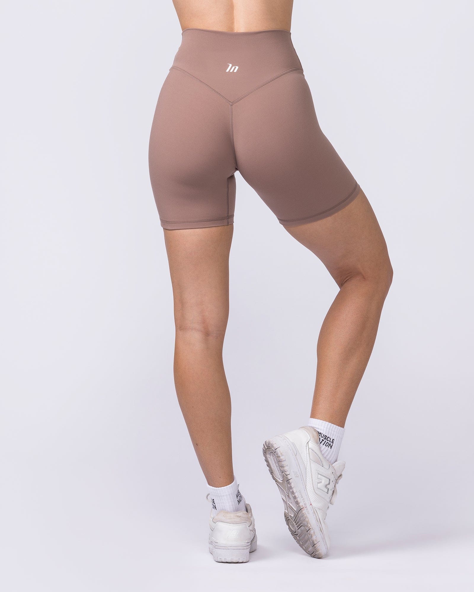 Liberty High Rise Bike Shorts Cookie - Muscle Nation women's bike shorts, view 4