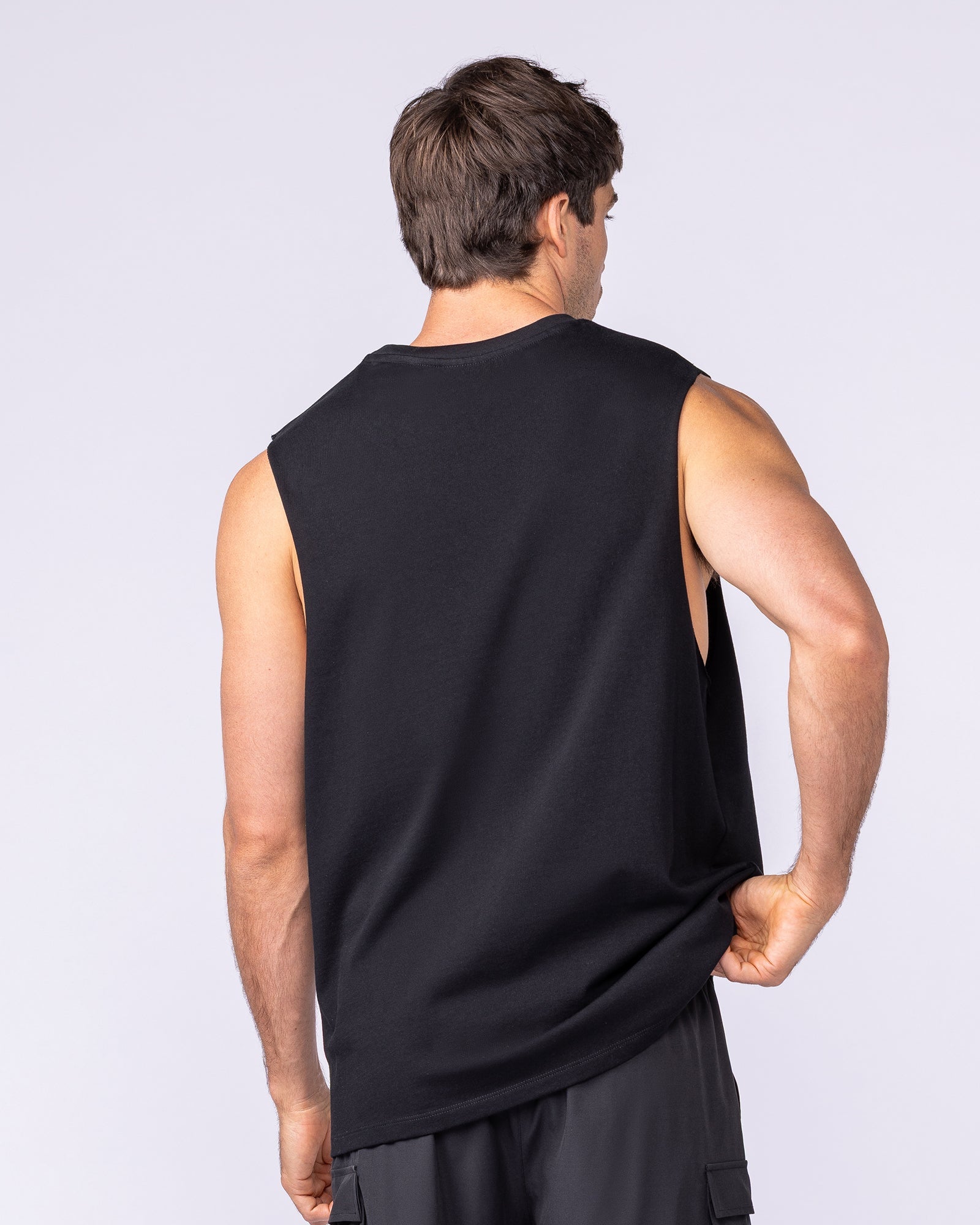 Lifestyle Training Tank Black - Muscle Nation men's muscle tank, view 4