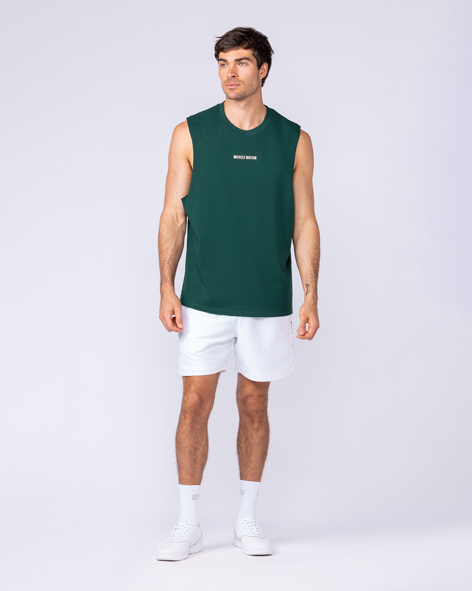 Lifestyle Training Tank Sporting Green - Muscle Nation men's muscle tank, view 5