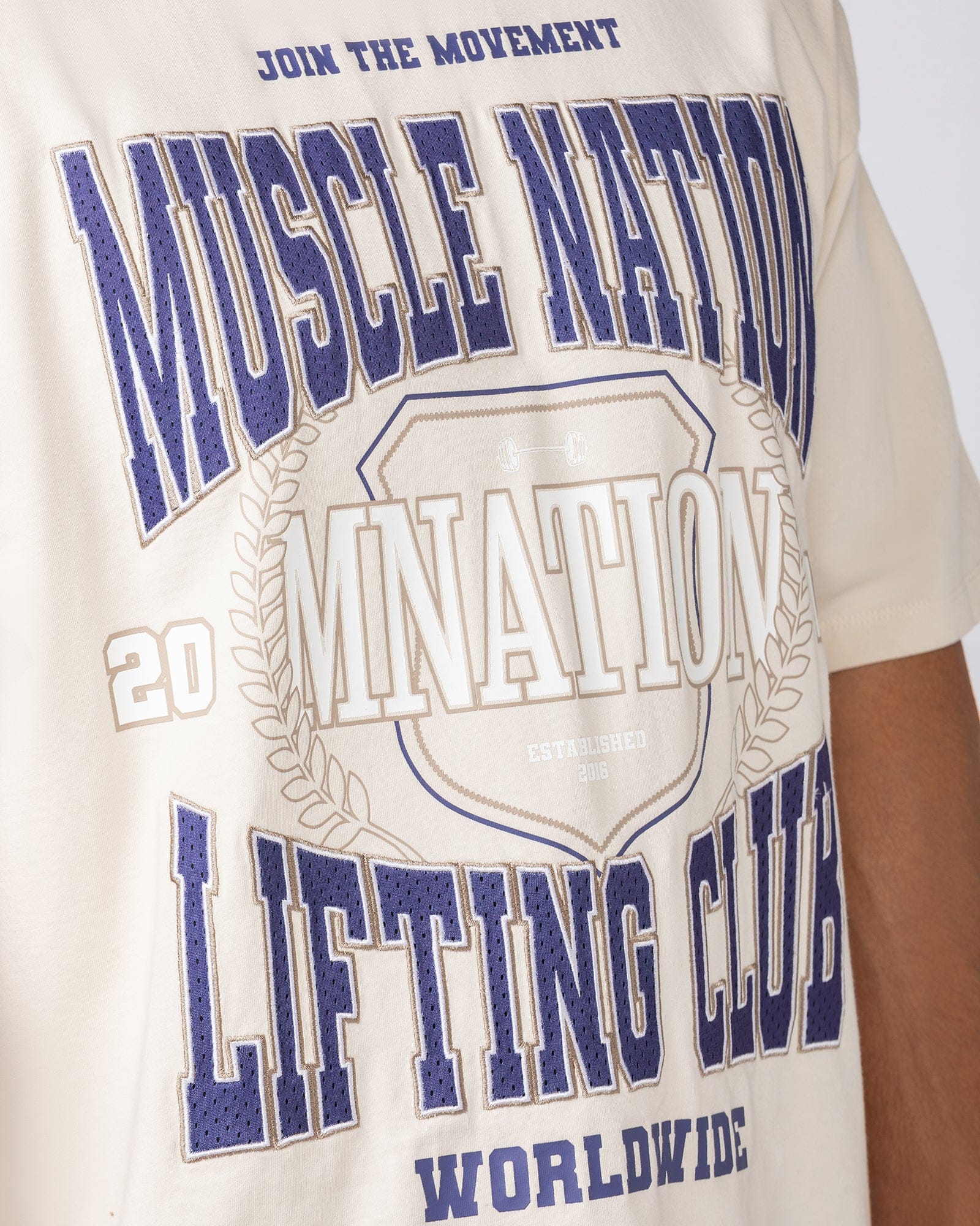 Lifting Club Pump Cover in Dew - Muscle Nation men's gym tee, view 2