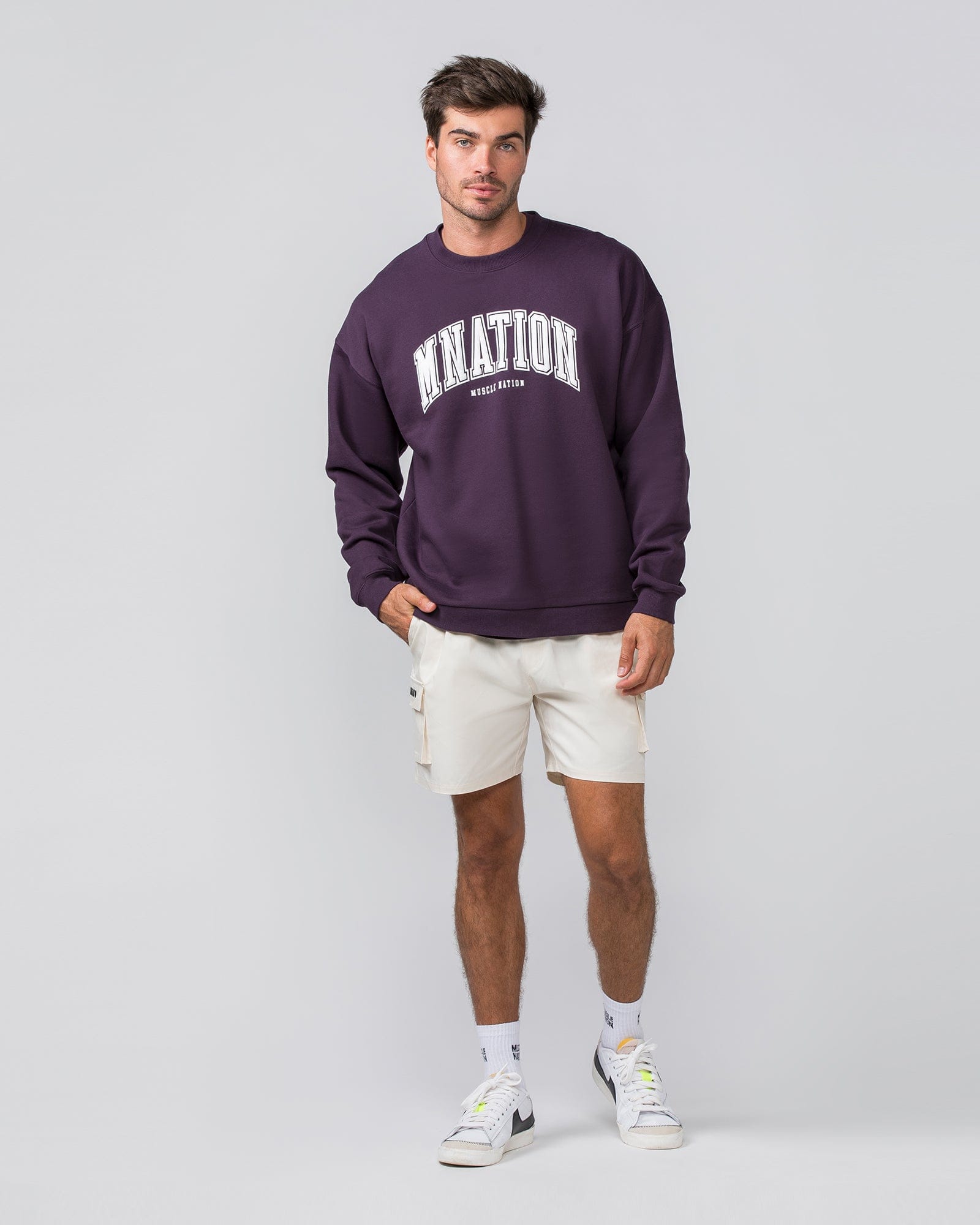 Daily Cargo 5" Shorts Travertine - Muscle Nation men's cargo shorts, view 7