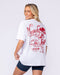 Meowdy Partner Oversized Tee White - Muscle Nation women's gym tee, view 3