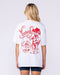 Meowdy Partner Oversized Tee White - Muscle Nation women's gym tee, view 4