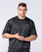 Mesh Boxy Cropped Oversized Tee - Black
