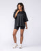 Mesh Boxy Cropped Oversized Tee - Black