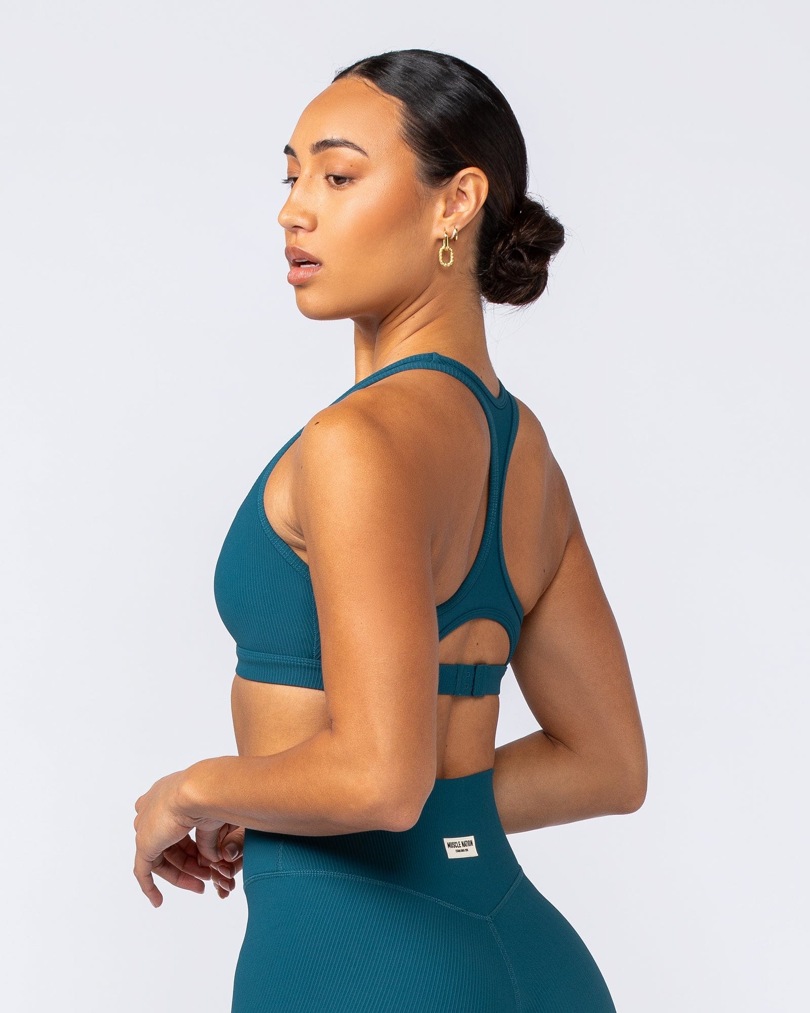 Drew Rib Bra Dark Marine - Muscle Nation women's sports bra, view 4