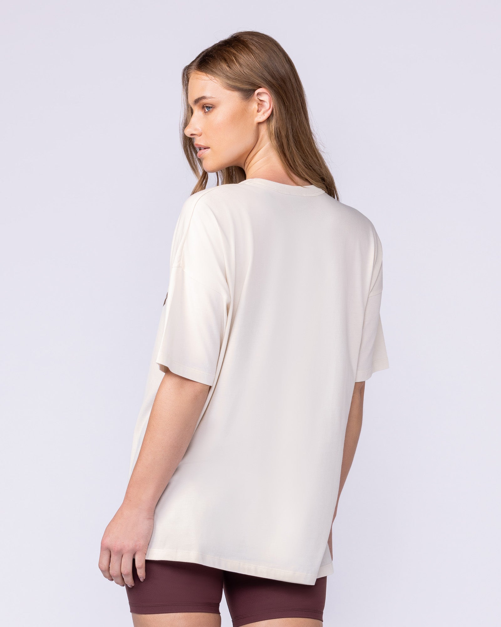 MN Saloon Oversized Tee Travertine - Muscle Nation women's gym tee, view 2