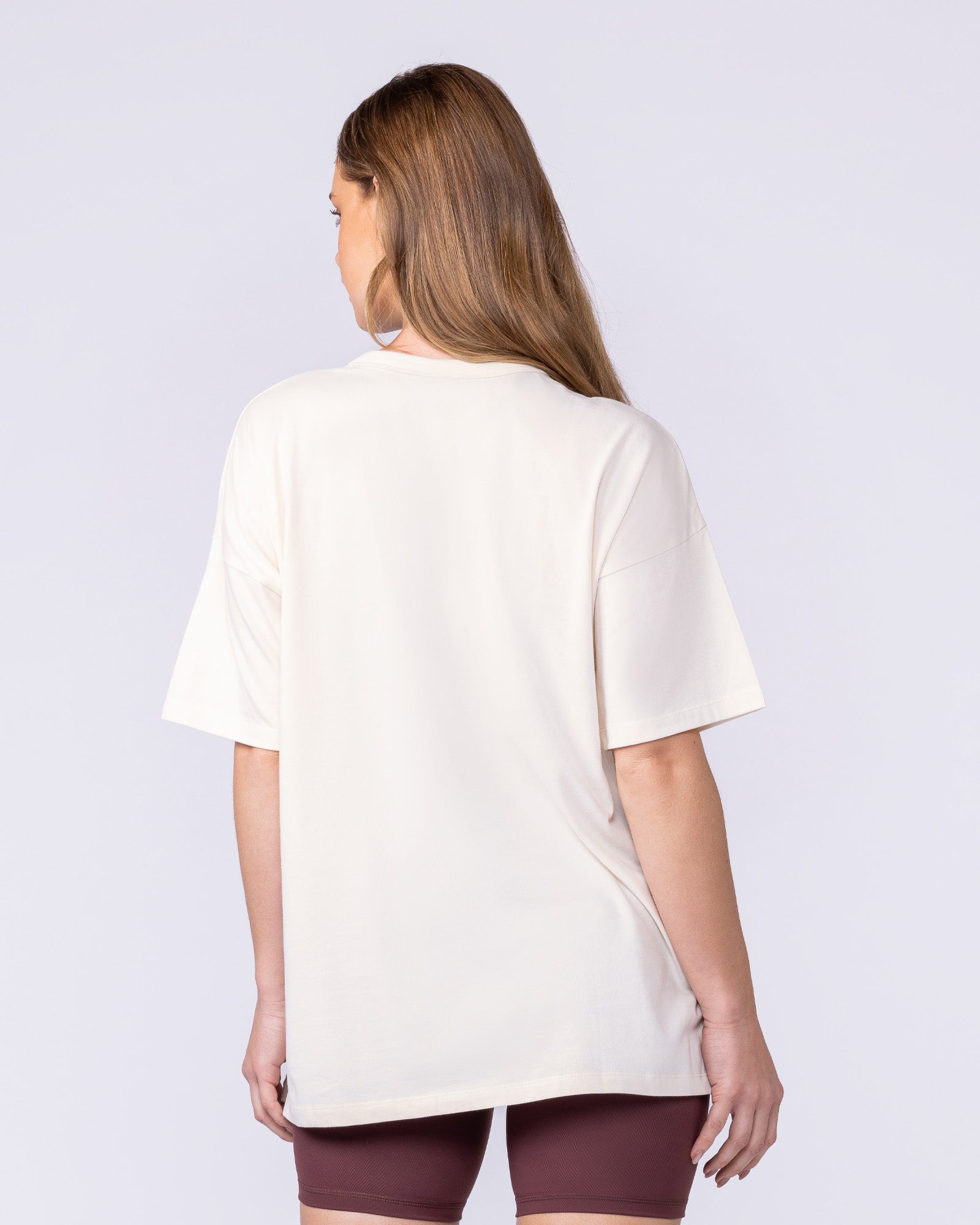 MN Saloon Oversized Tee Travertine - Muscle Nation women's gym tee, view 4
