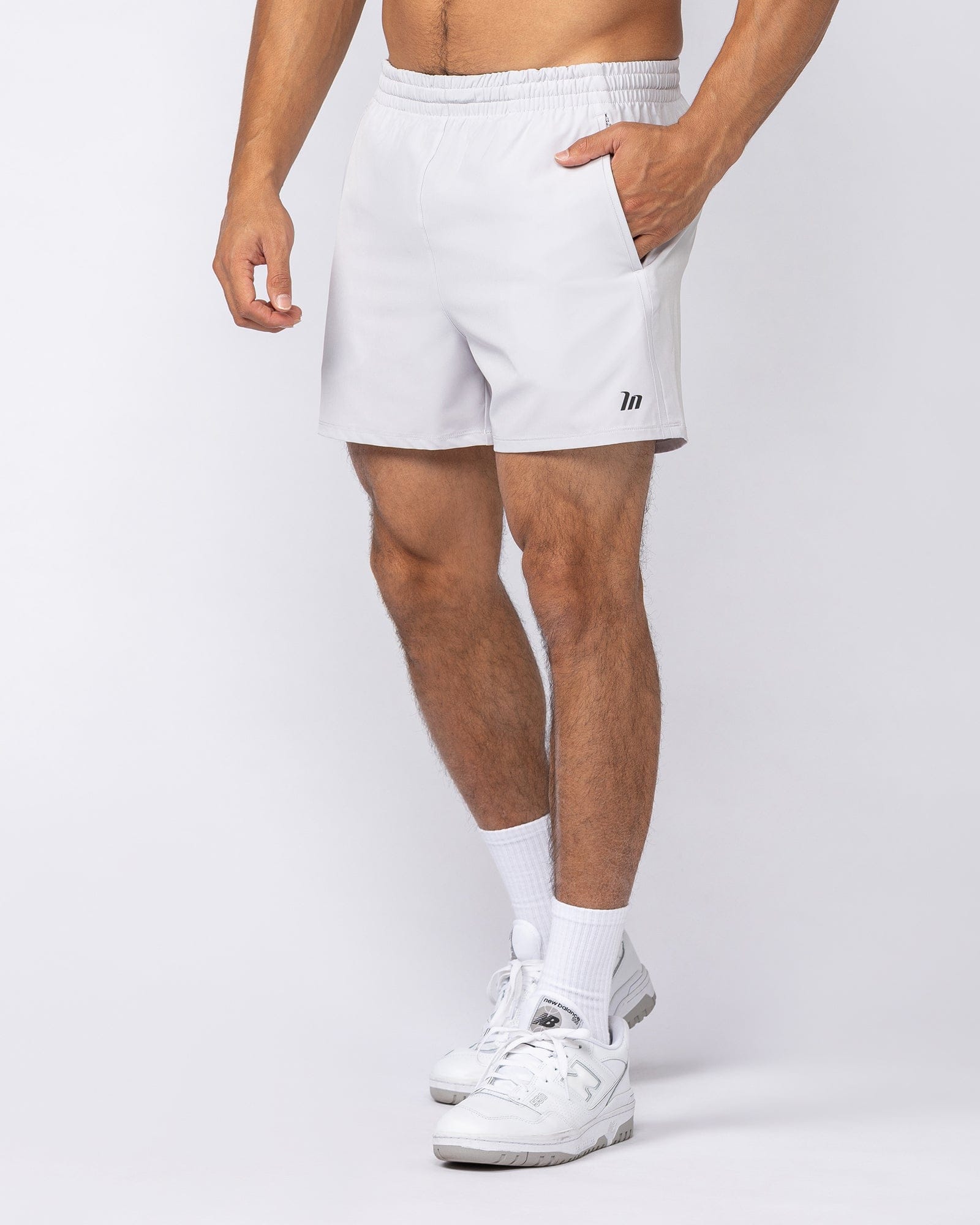 New Heights 4" Shorts Ice Grey - Muscle Nation men's gym shorts