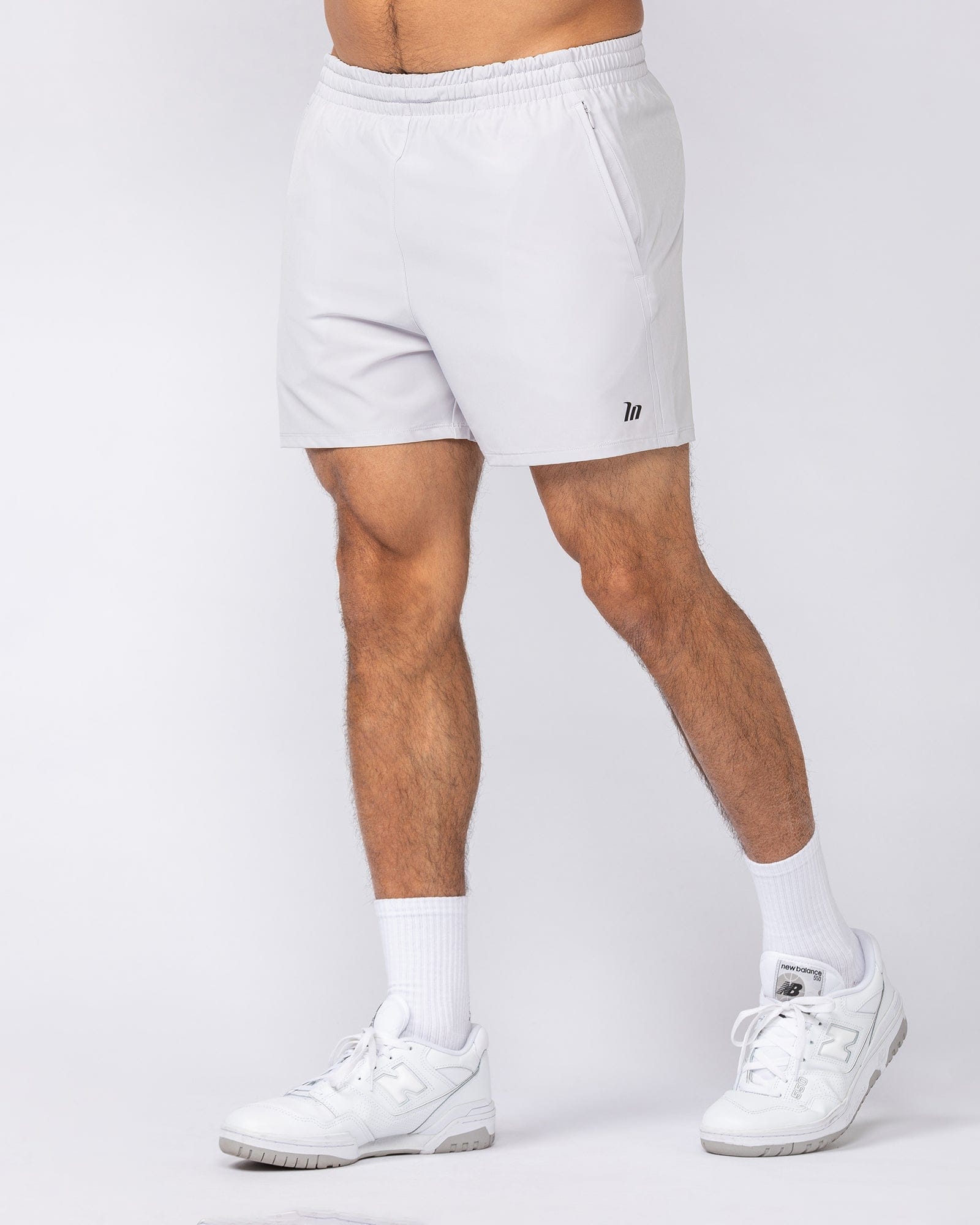 New Heights 4" Shorts Ice Grey - Muscle Nation men's gym shorts, view 3