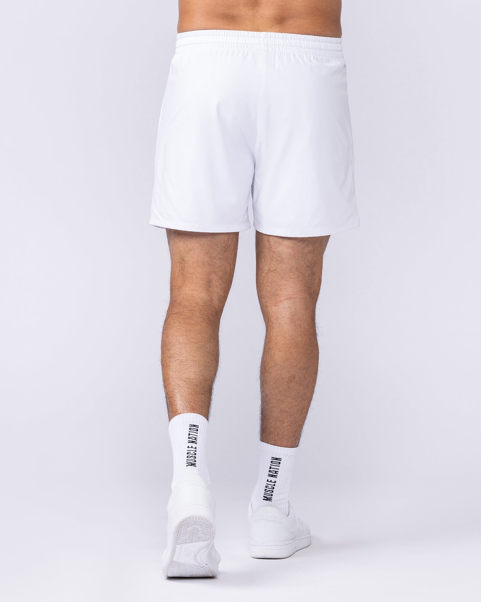 New Heights 4" Shorts White - Muscle Nation men's gym shorts, view 4